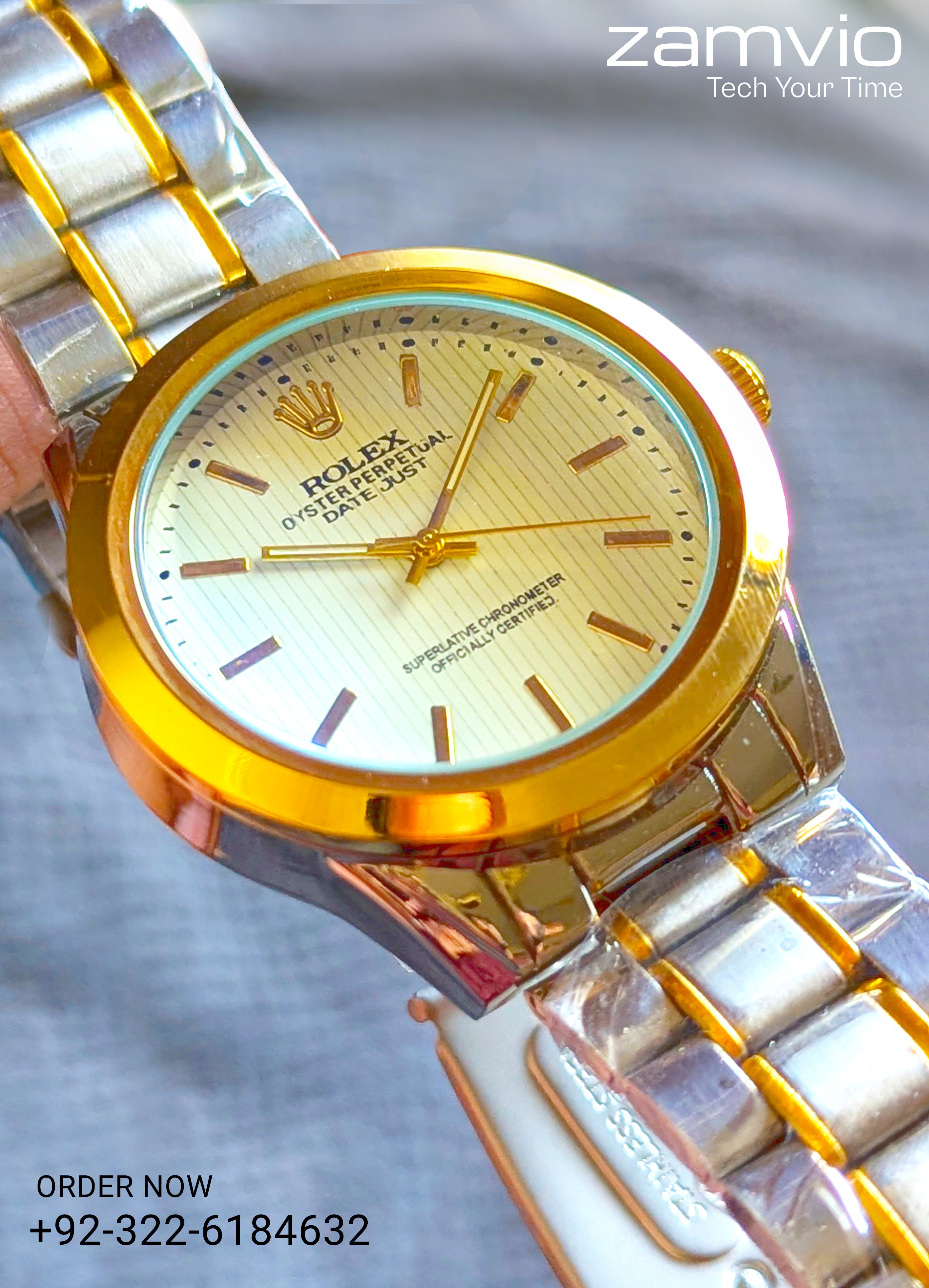 Luxury Two-Tone Formal Wrist Watch for Men – Rolex-Inspired Design